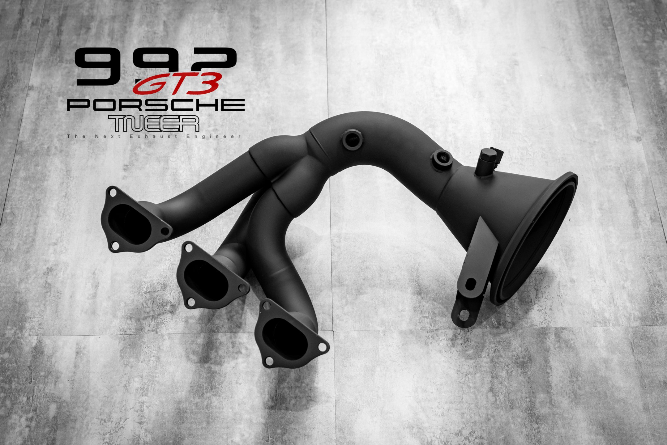 992 GT3 Catless Header - Ceramic Black
